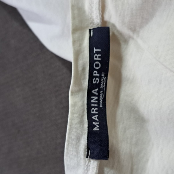 Marina Rinaldi Marina Sport Oversized Cropped White Red Brown Abstract Tee VG XL - Picture 3 of 7